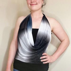 STUNNING y2k Sparkly Halter Top